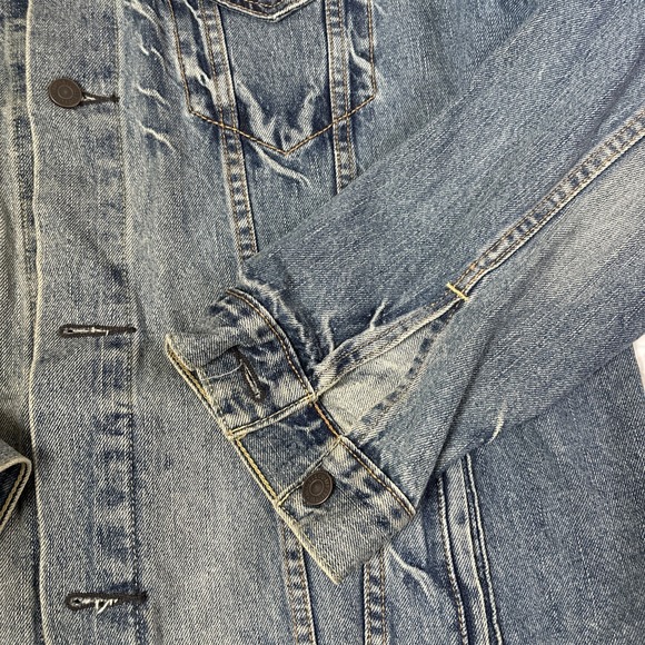 Levis Jacket Mens 2XL XXL Blue Denim Trucker Cotton Button Western 72334 - Picture 5 of 7